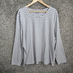 Coolibar Top Womens‎ Plus 3X Gray Striped UPF 50+ Long Sleeve Tee Casual Ladies